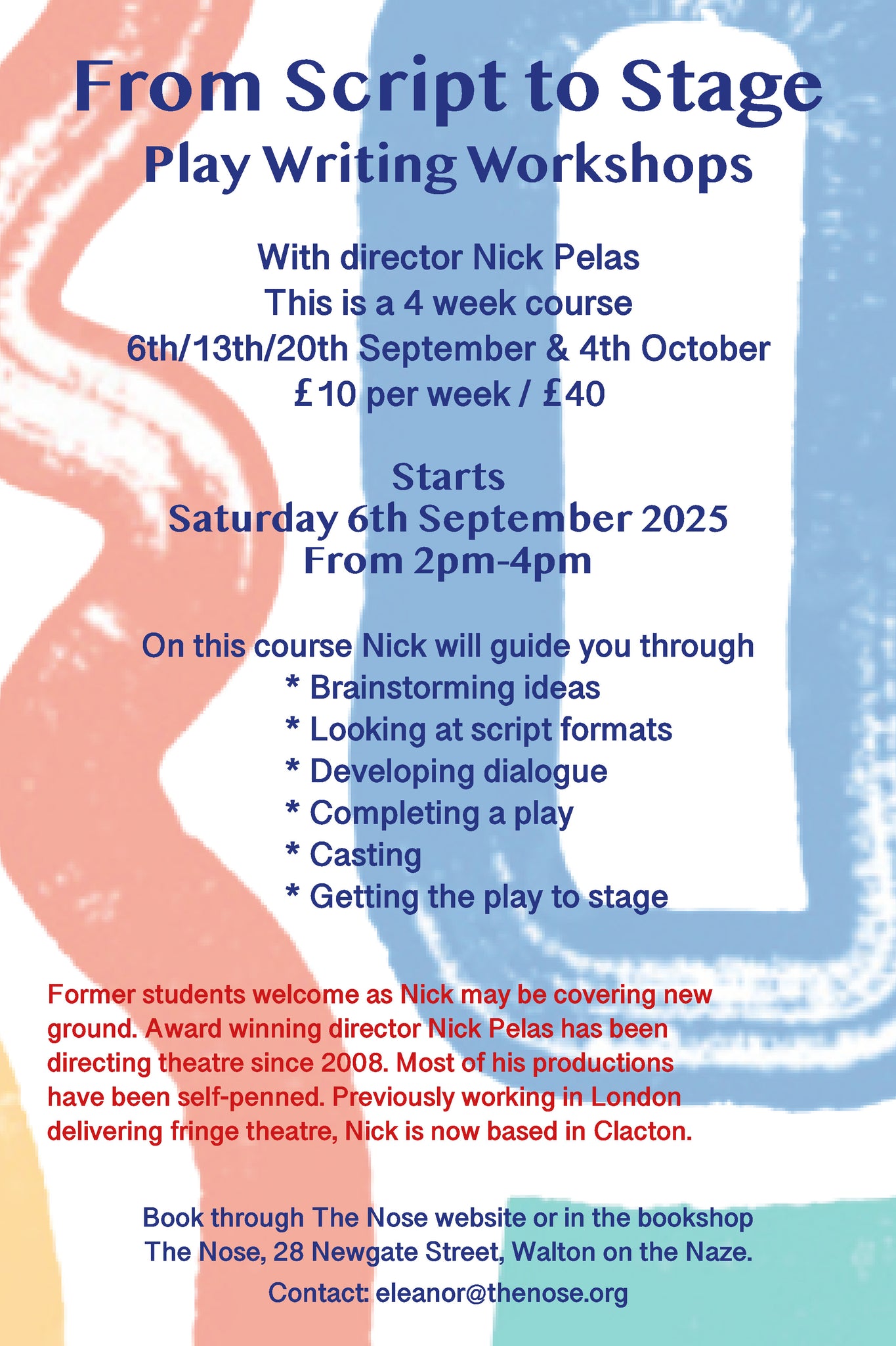 Script to Stage Writing Workshops X 4